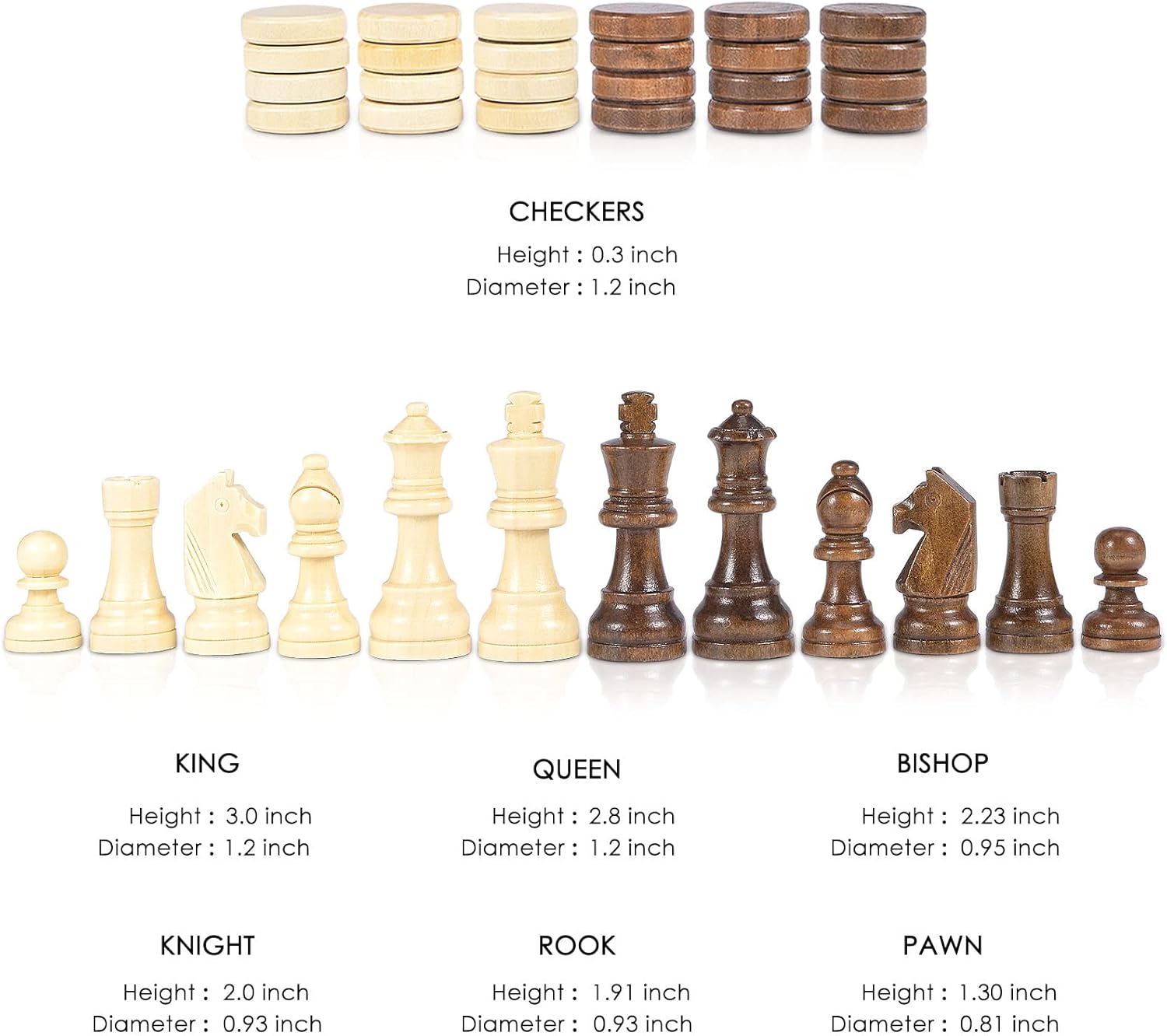 Thumbnail 5 de AMEROUS Magnetic Wooden Chess Set 15" ♟
