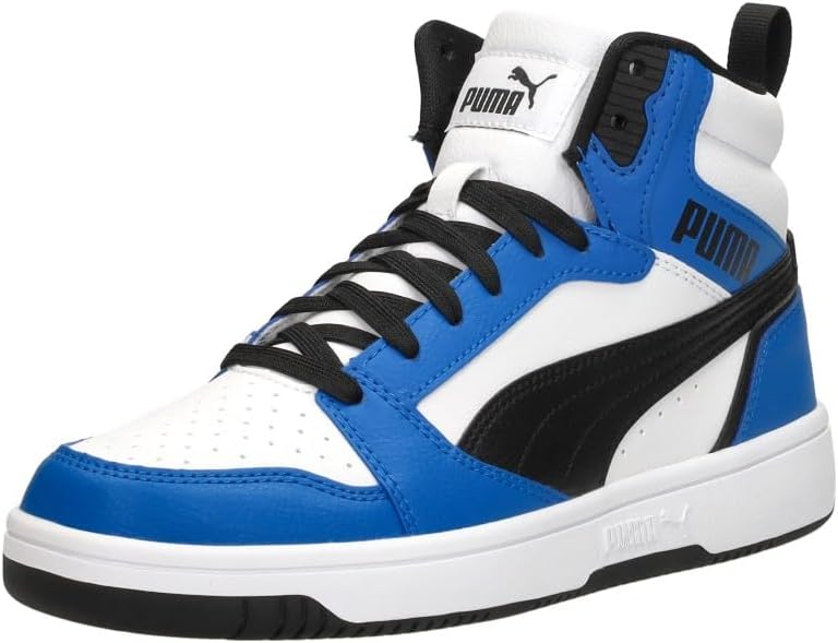 Detalle de PUMA Rebound V6 MID JR Unisex Kinder Sneaker – robust, vielseitig und bequem