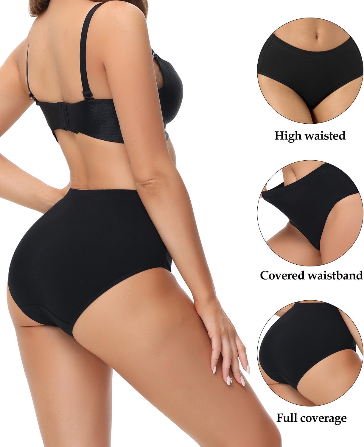 Detalle 1 de wirarpa Culotte Femme Coton Taille Haute
