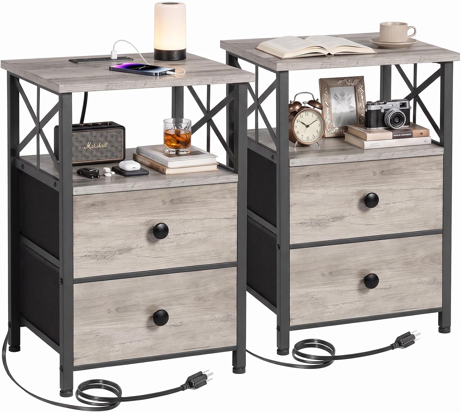 Detalle de AMHANCIBLE Nightstands Set of 2