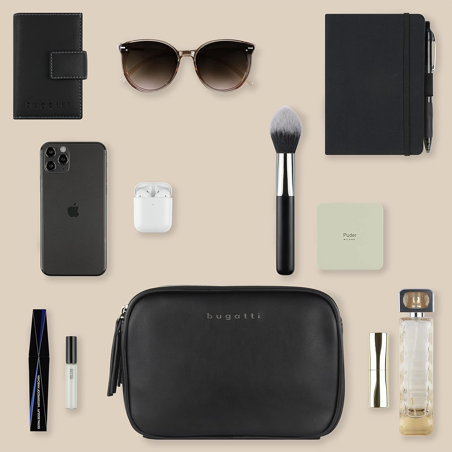 Thumbnail 5 de bugatti Almata kleine Schultertasche Damen – Umhängetasche aus Kunstleder mit verstellbarem Schulterriemen