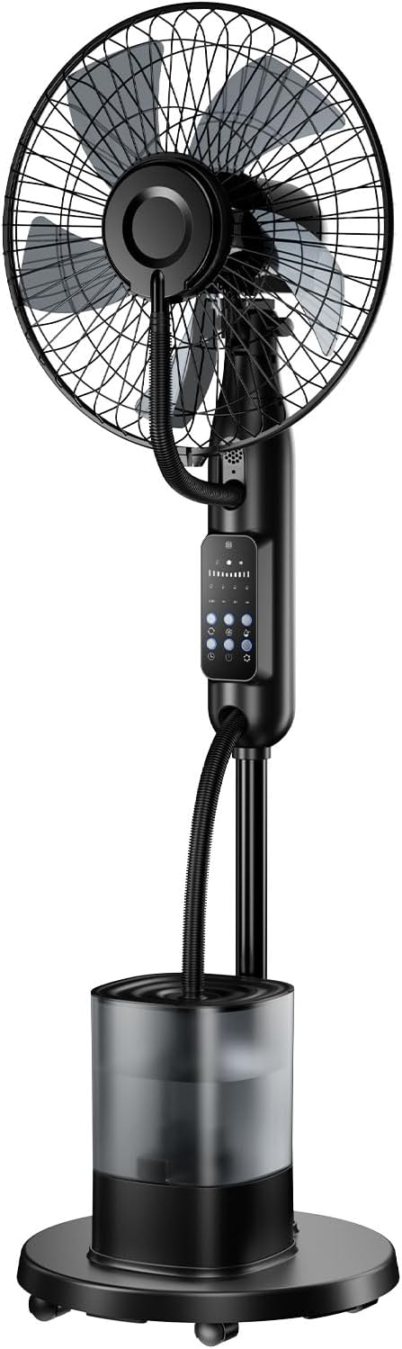 NebulaFlow Mist Fan (2026 Upgraded) 4L Large Tank – 5 Speeds, 3 Modes, Remote & Oscillating Pedestal Fan