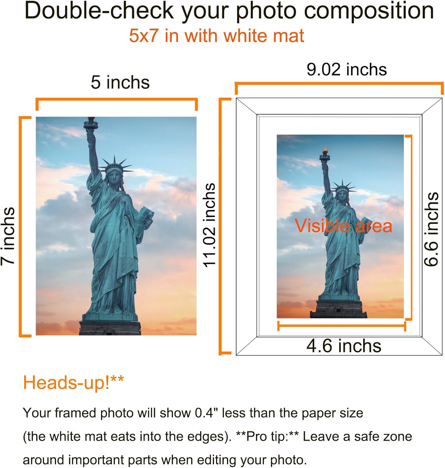 Detalle de SESEAT 8x10 Picture Frame (Brown), Set of 6 for 5x7 With Mat or 8x10 Without Mat