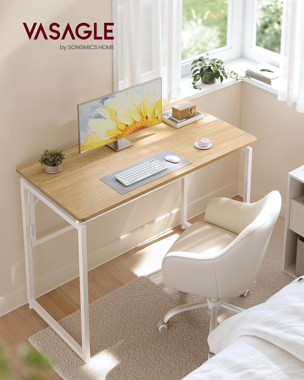 Thumbnail 2 de VASAGLE Folding Desk: Compact 100 x 50 cm, One-Piece Desktop with Rounded Edges