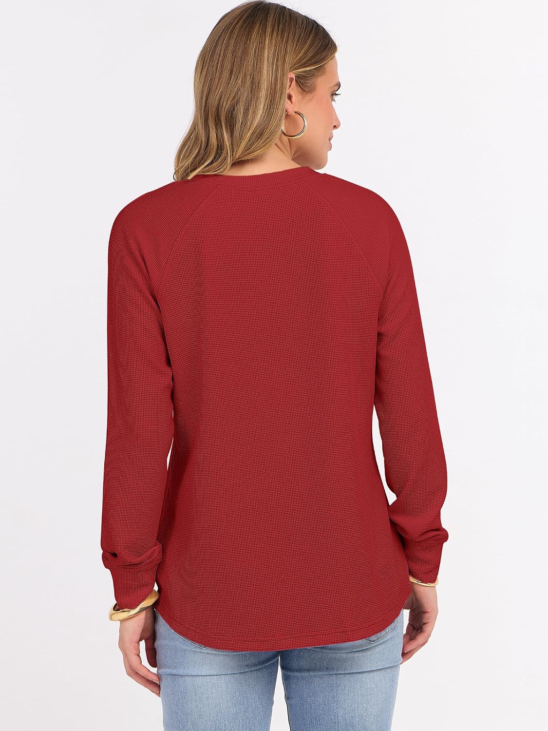 Detalle 1 de ANRABESS waffle knit henley top, loose fit