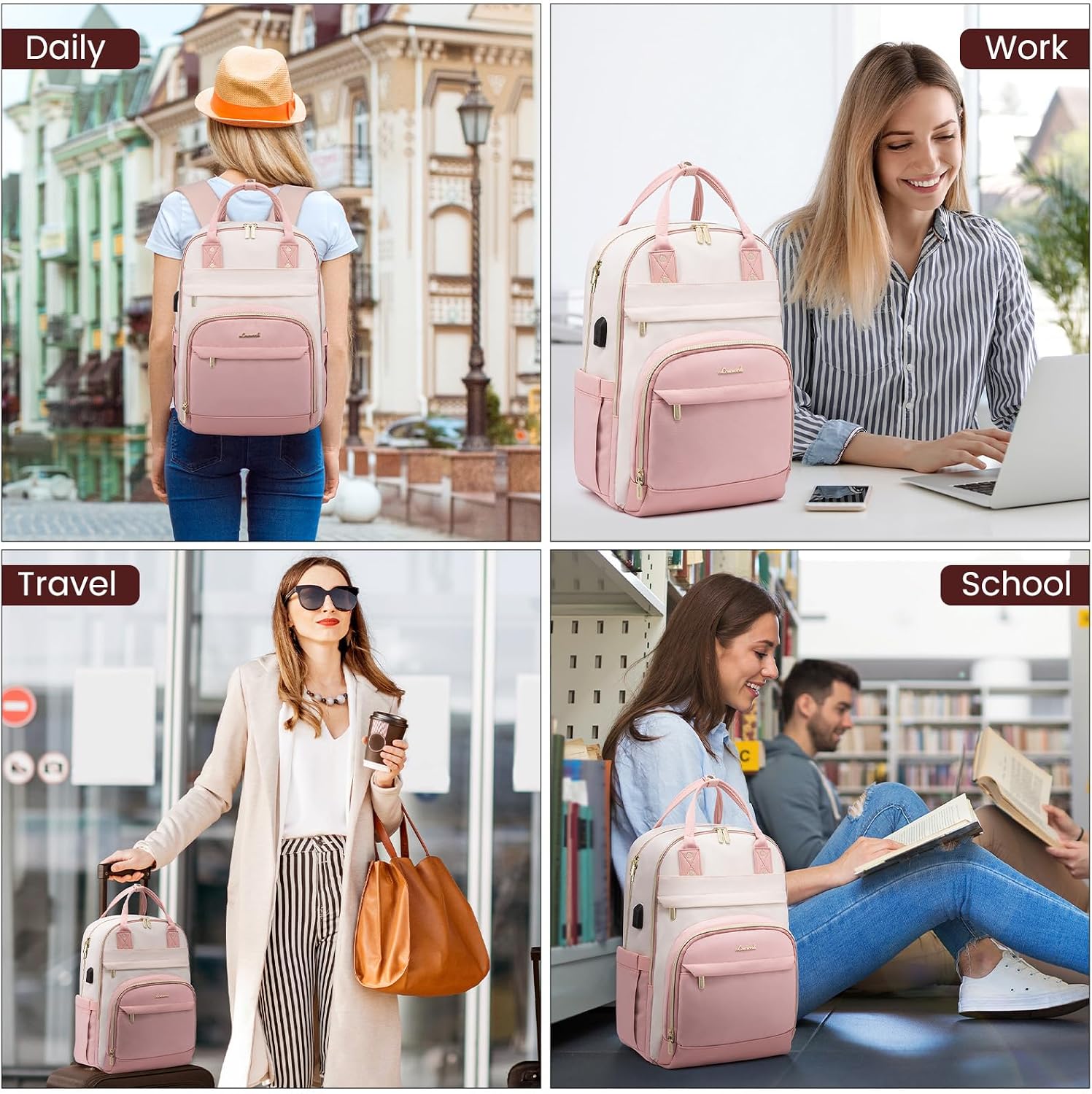 Detalle 1 de LOVEVOOK Laptop Backpack 15.6 inch