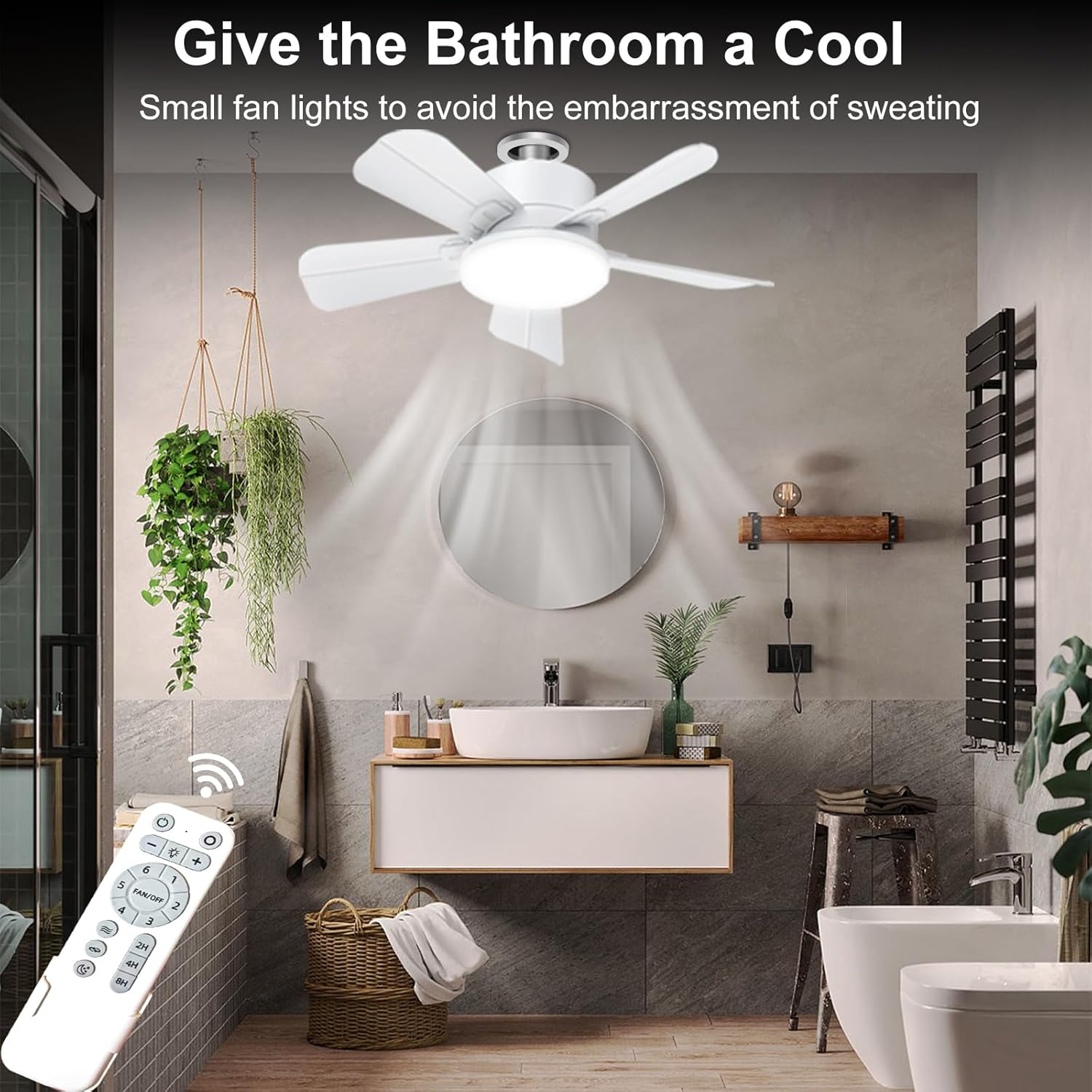 Thumbnail 5 de Ceiling Fan with Lights and Remote (E27/B22) – 2000LM 3CCT Dimmable LED, 6-Speed Reversible