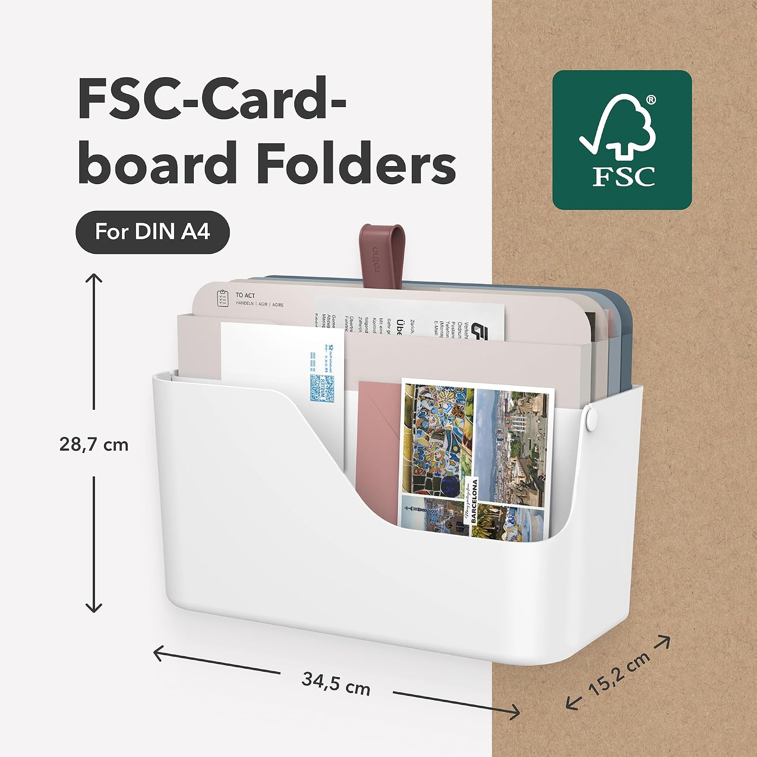 Detalle de Rotho MY PAPER Plus 1060090000WS documentenorganizer, kunststof PP, wit/rood