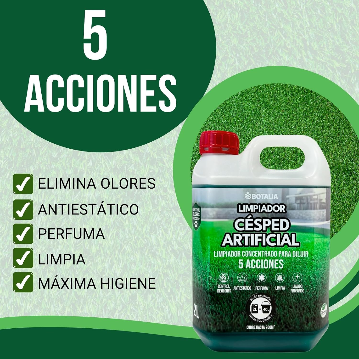 Thumbnail 2 de PLANTAWA Higienizador Concentrado 2L para Césped Artificial: limpieza enzimática 3 acciones