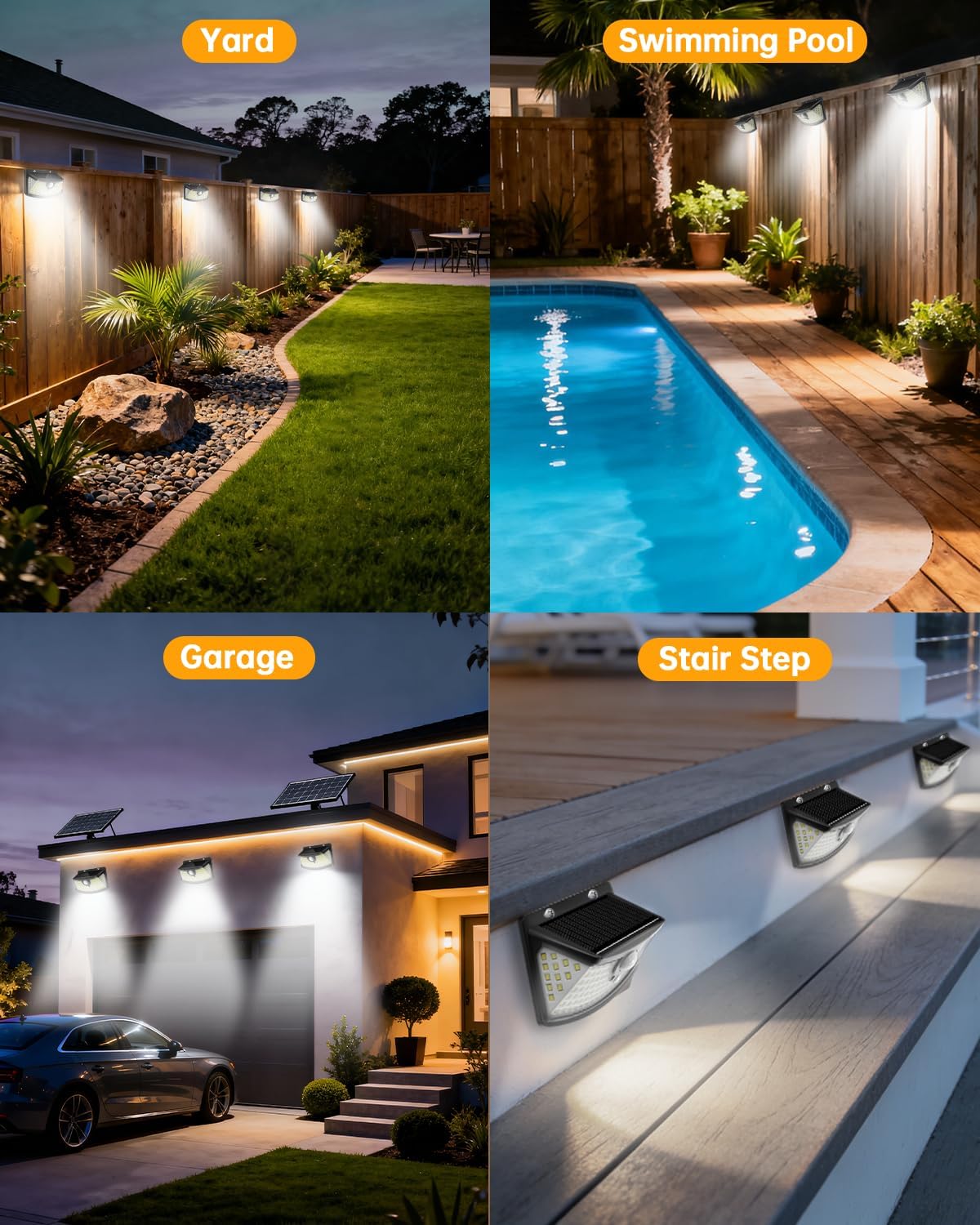 Thumbnail 6 de Aootek New Solar Motion Sensor Lights 120 LEDs (6-Pack) with 270° Wide Angle, IP65 Waterproof