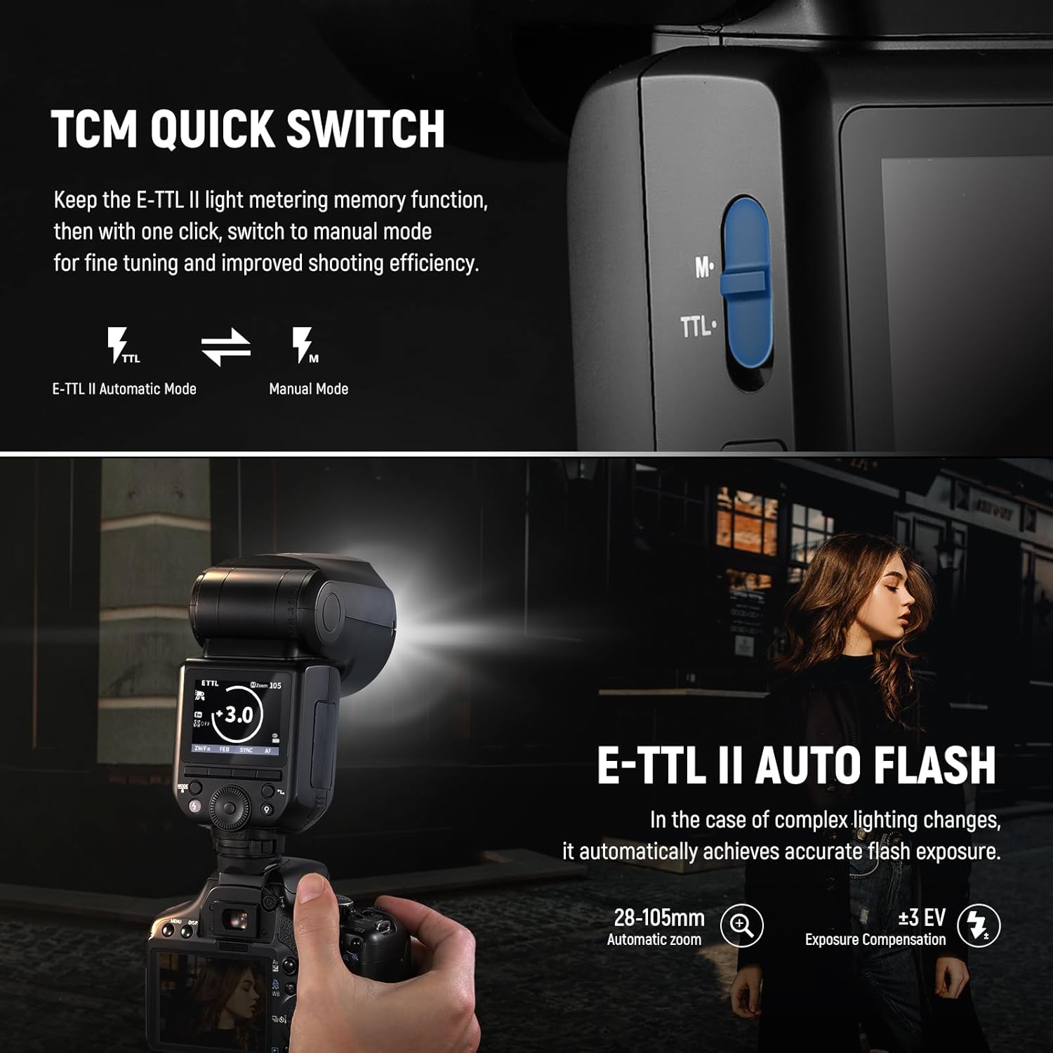 Thumbnail 3 de NEEWER Z2-C 2.4G TTL Round Head Speedlite for Canon (76Ws) with HSS to 1/8000s