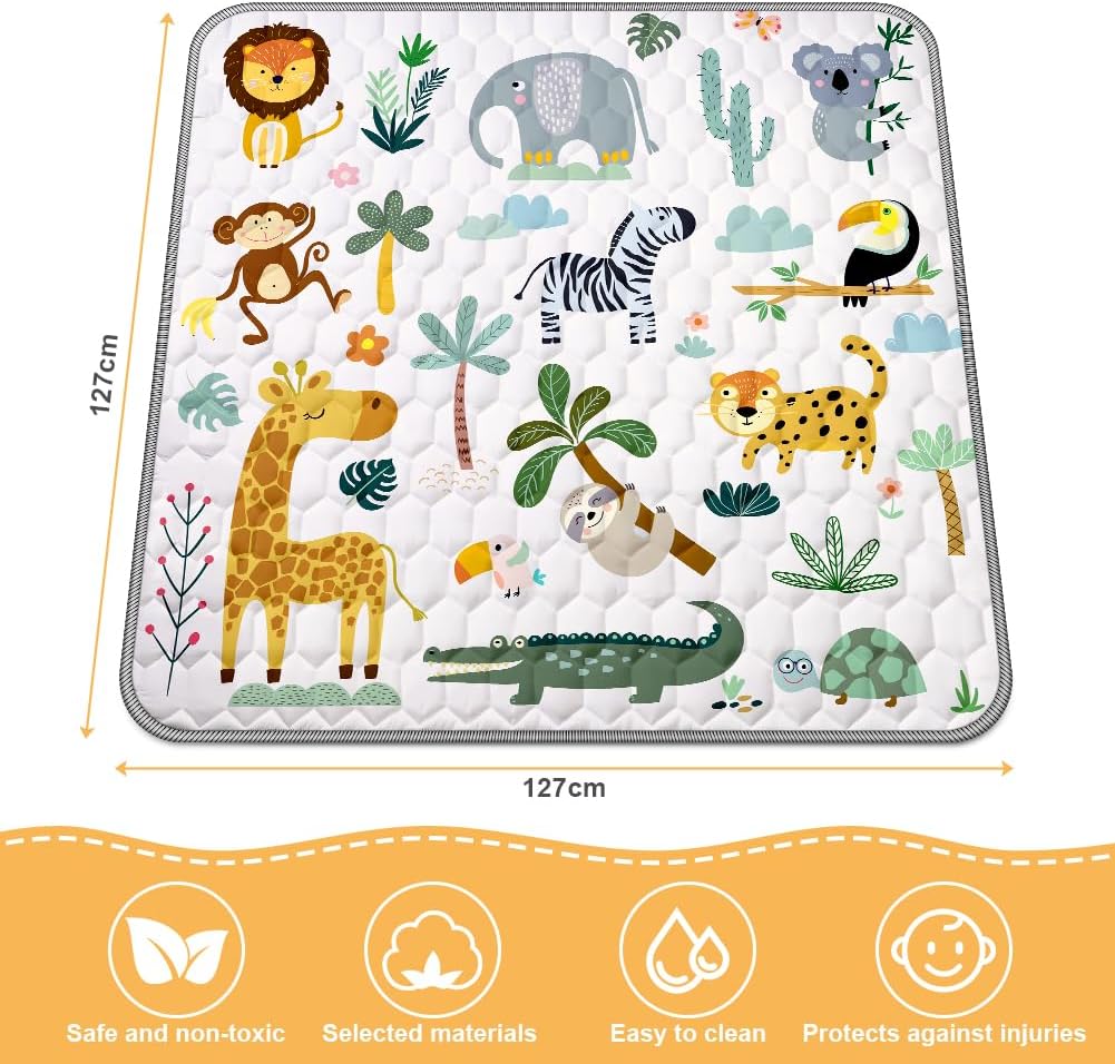 Thumbnail 1 de Aolso Baby Play Mat for Floor 127x127 cm – Foldable, Non-Slip, Waterproof Cushioned Mat
