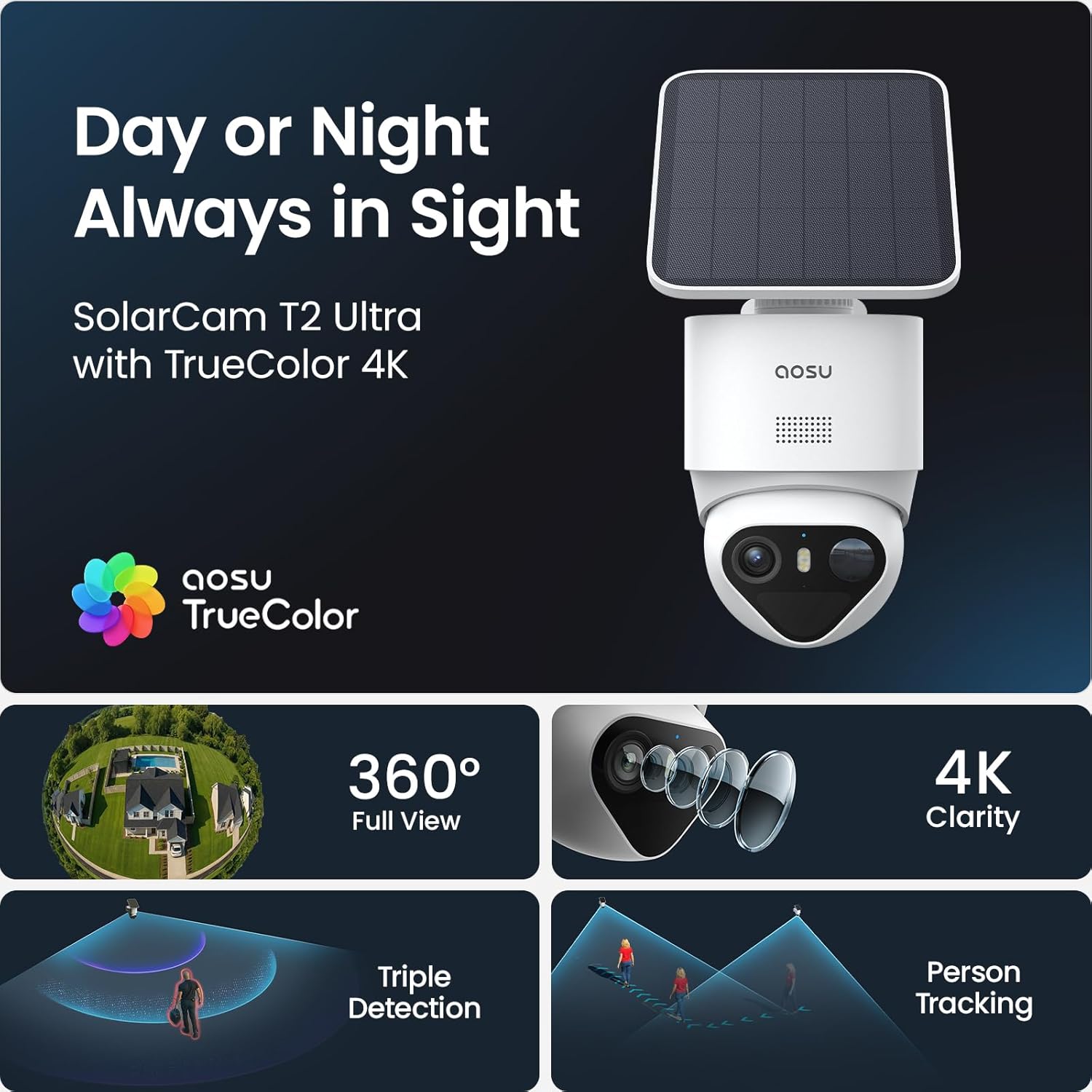 Thumbnail 1 de aosu T2 Ultra 4K Wireless Outdoor Security Camera