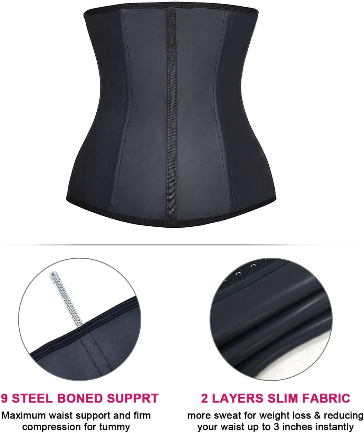 Thumbnail 3 de YIANNA Women's Underbust Latex Sport Girdle Waist Trainer Corset