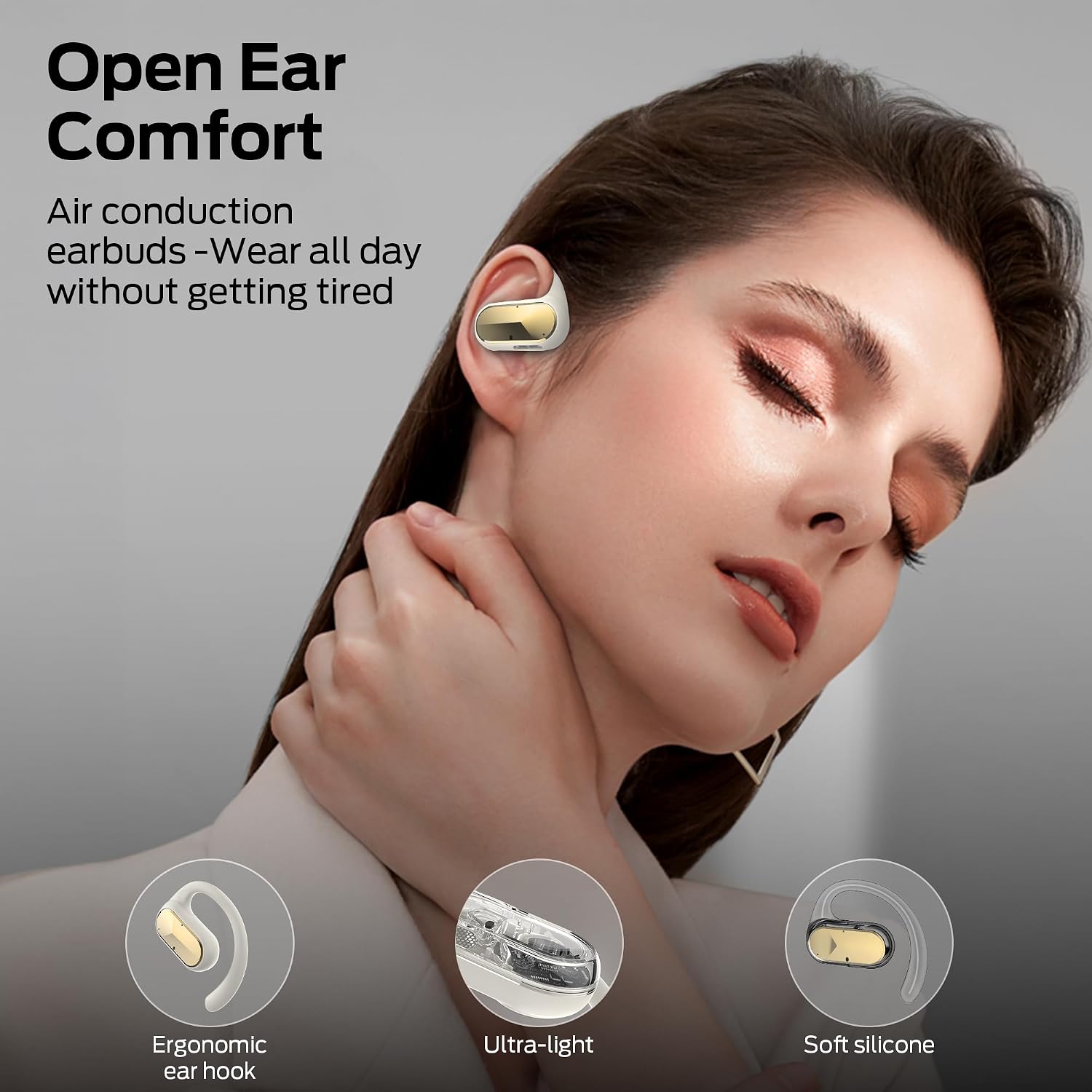 Detalle de Oraolo Open-Ear Headphones with 16mm Drivers