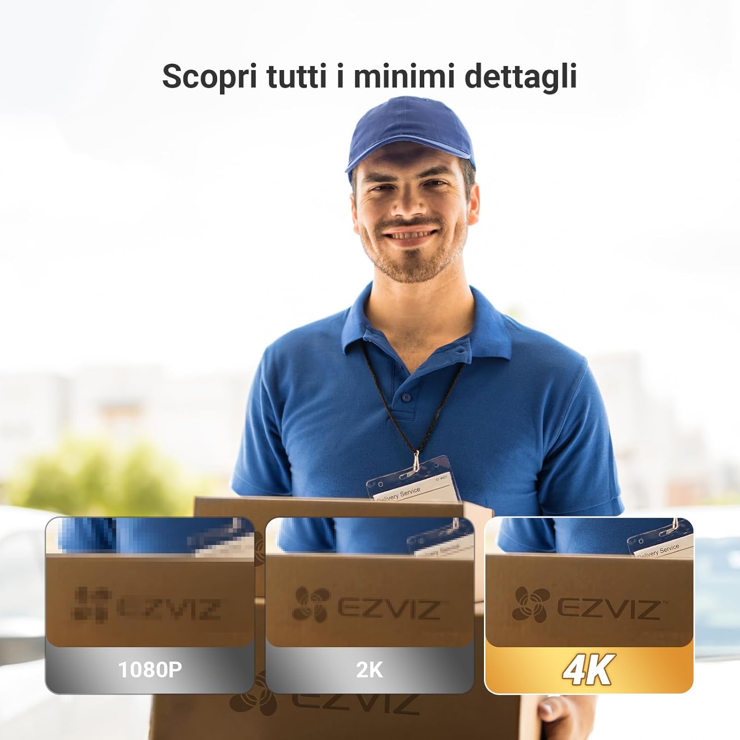 Detalle de EZVIZ EP4 Spioncino Digitale WiFi 4K con Schermo Touch da 5,5" - Oro