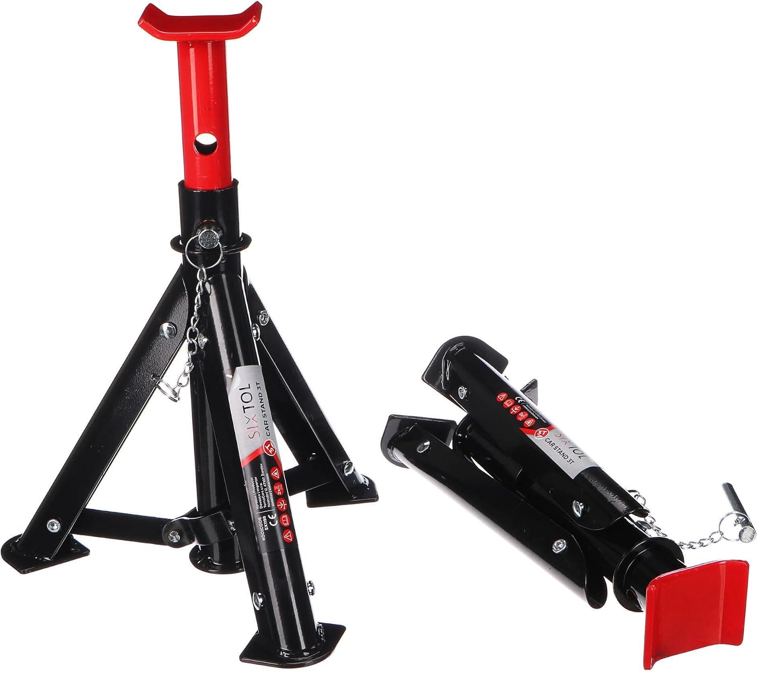 Thumbnail 3 de SIXTOL Mechanic Car Stand 3T – Chandelles pliables en acier (lot de 2)