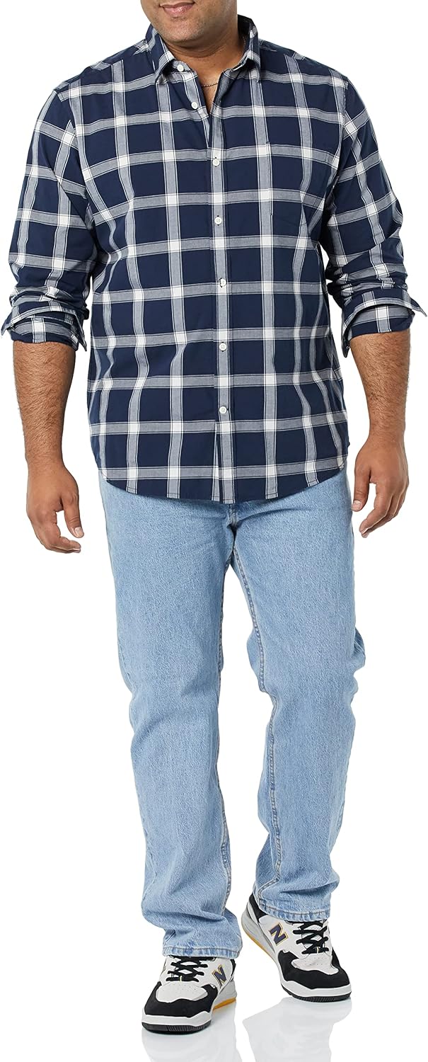 Thumbnail 2 de Amazon Essentials men’s slim-fit long-sleeved stretch poplin shirt