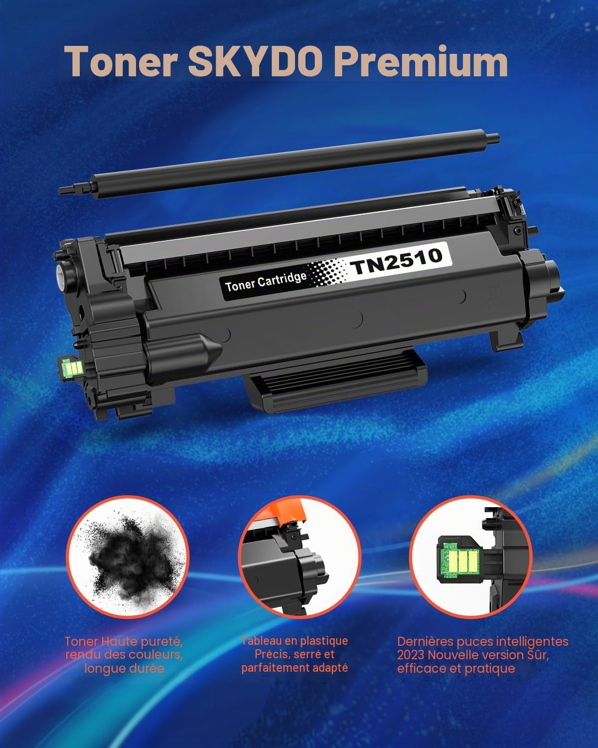 Detalle de Toner TN2510XL Skydo Compatible pour Brother TN2510/TN2510XL – Impression fiable à bon prix