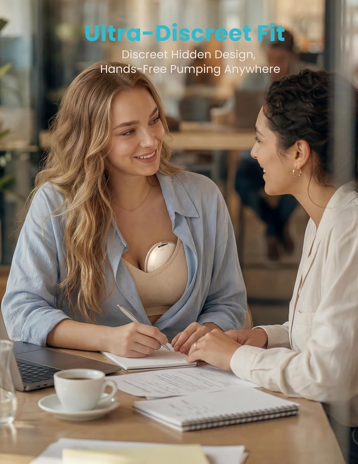 Detalle de Paruu P16 Pro P16-B Wearable Breast Pump, 2-Pack with Night Light and 4 Modes