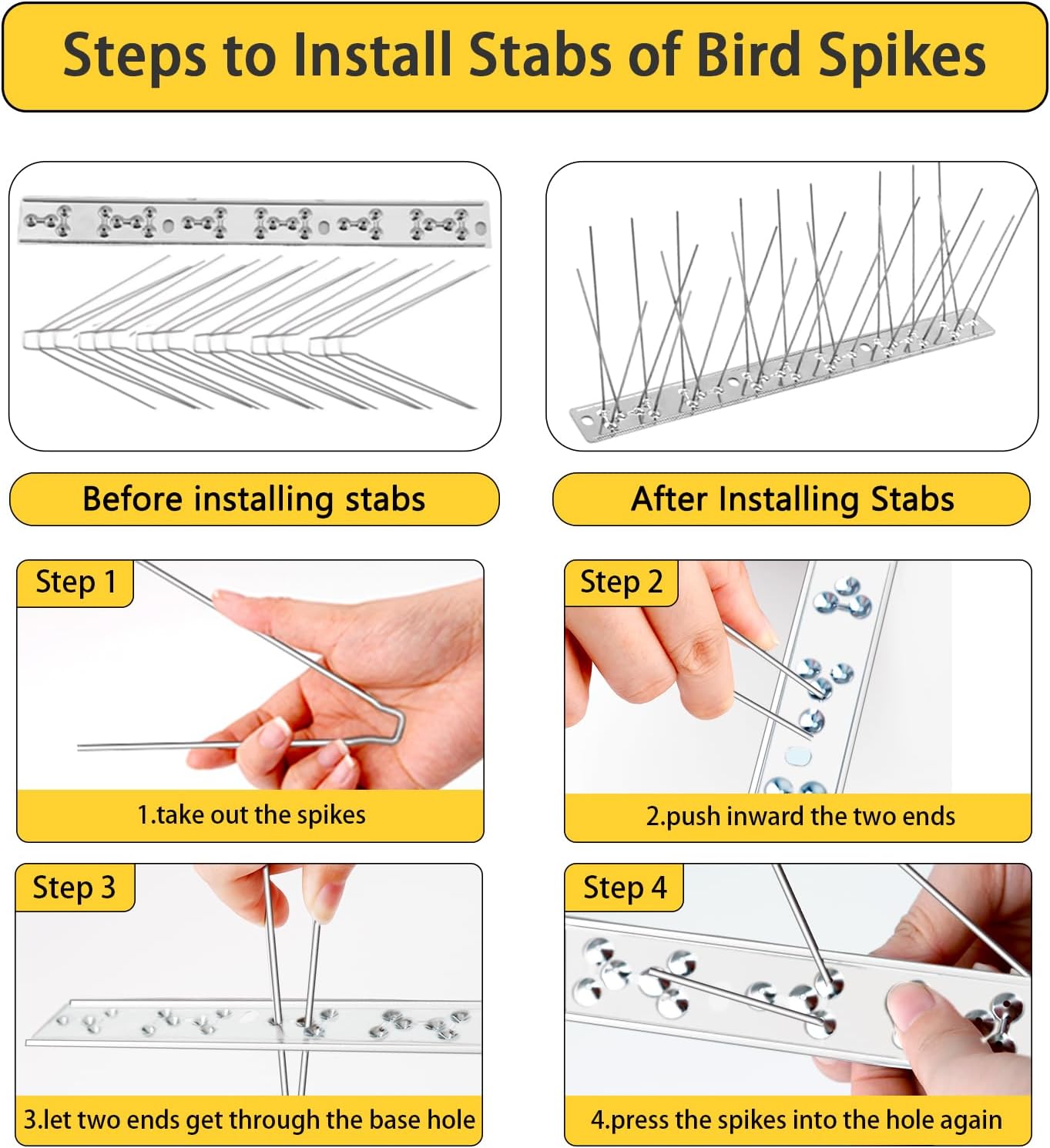 Thumbnail 3 de Bird Spikes for Pigeons Small Birds 1.2m Coverage