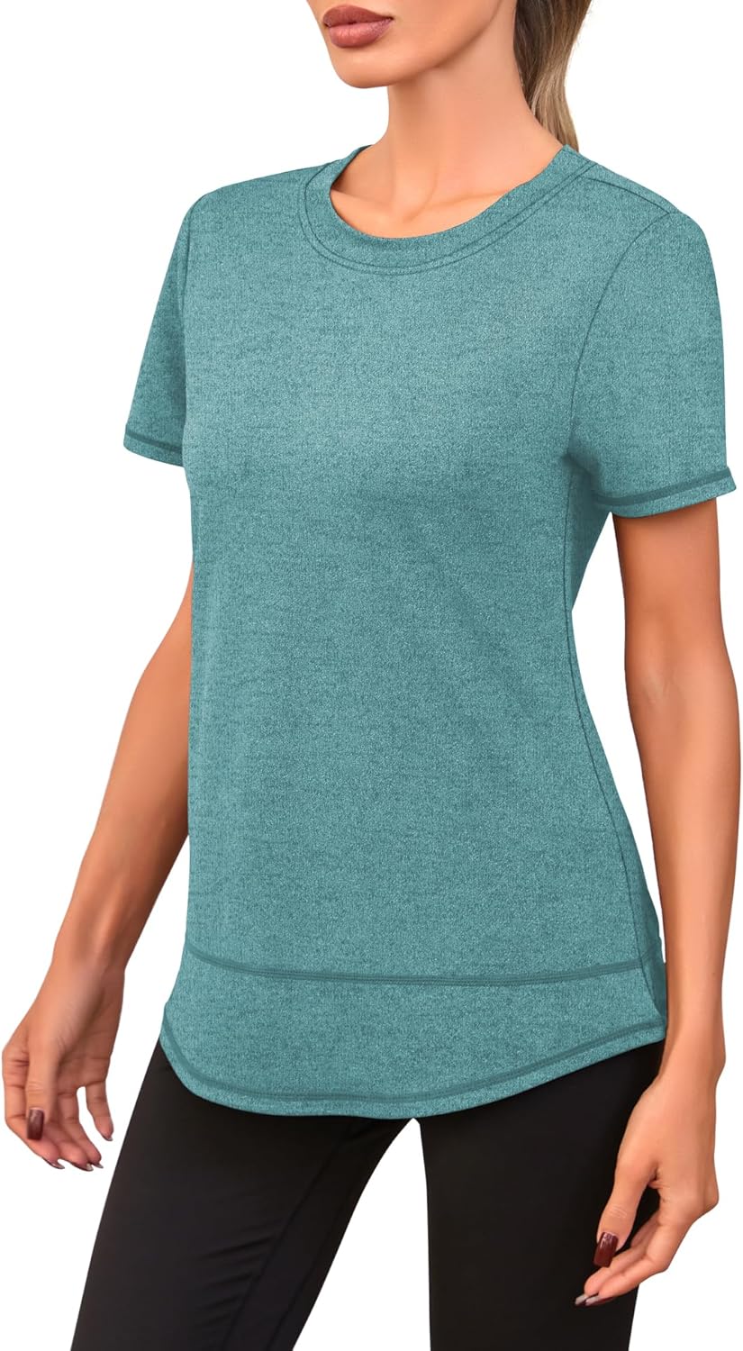 Thumbnail 3 de Memouniva Maglietta Sportiva Donna Slim Fit - T-Shirt per Yoga, Running e Fitness