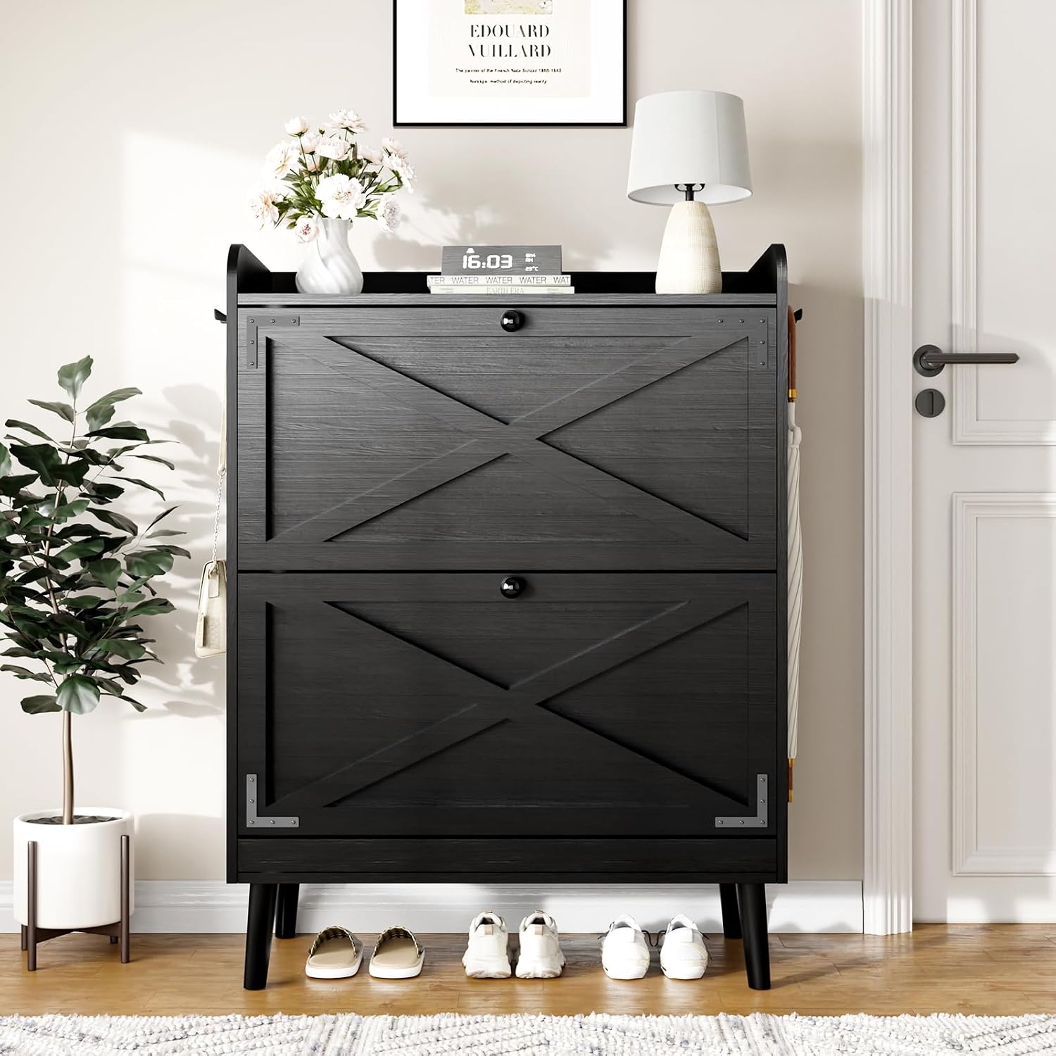 Detalle de Wanfuder Shoe Cabinet with 2 Flip Drawers