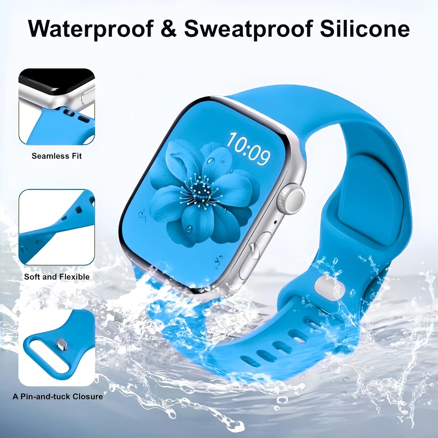 Detalle 2 de Foufousun Silicone Apple Watch Bands