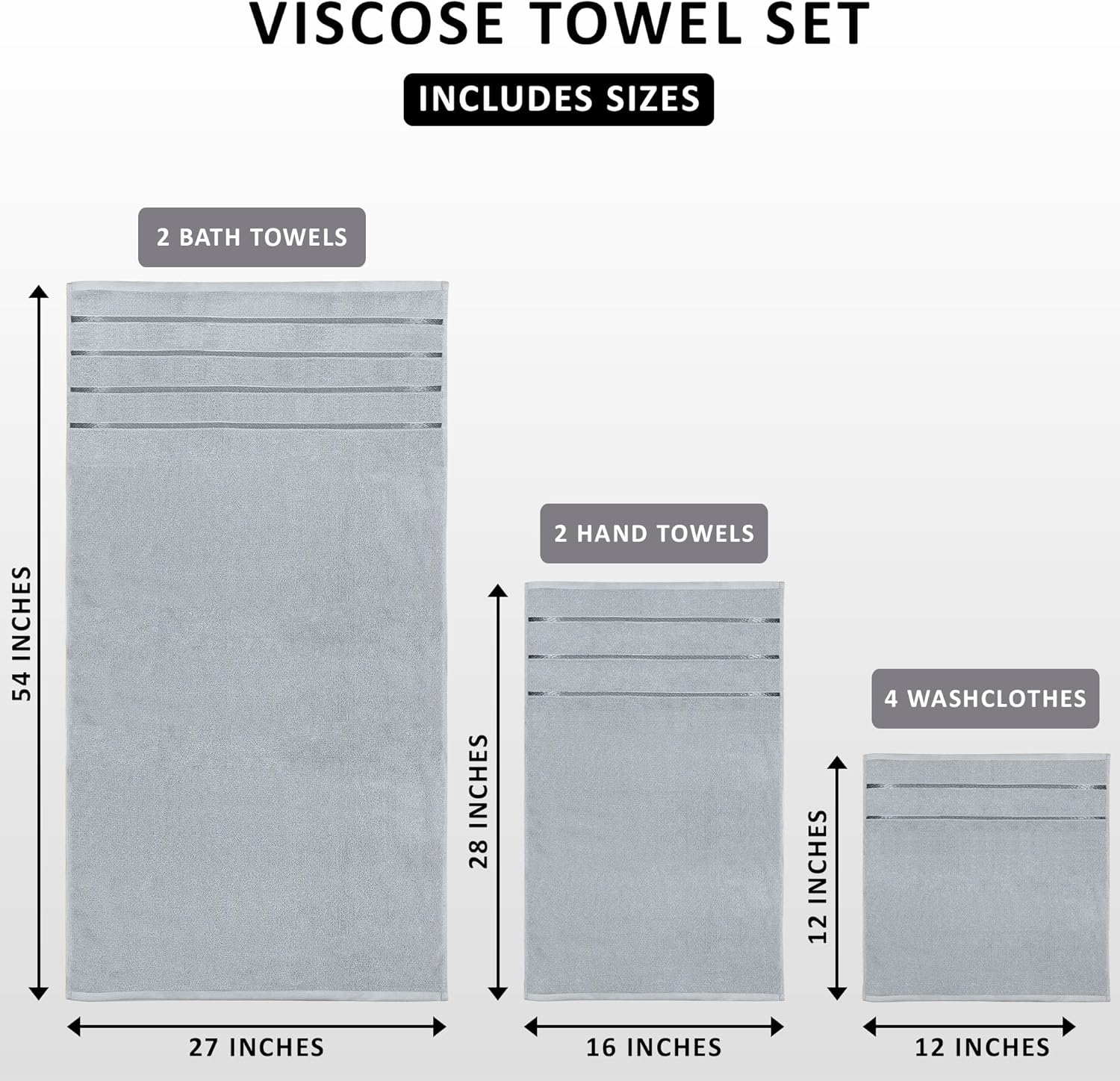 Thumbnail 1 de Utopia Towels Set di Lusso 8 Pezzi Grigio Freddo: asciugamani e strofinacci di alta densità