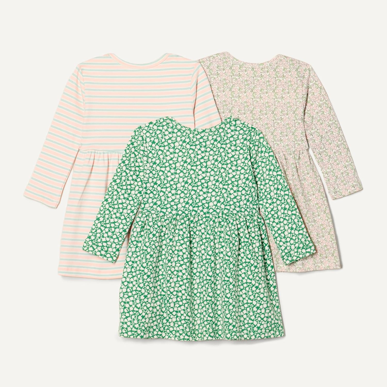 Thumbnail 1 de Amazon Essentials Toddlers and Baby Girls’ Cotton Long-Sleeved Dress (Pack of 3)