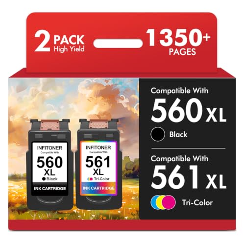 Detalle de INFITONER PG-560XL CL-561XL Multipack Patronen – kompatibel für Canon Pixma TS7450/TS5350-Serie