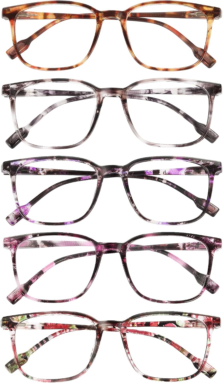 Detalle de JOLISU Lesebrille mit Blaulichtfilter 5er Pack – Federbügel, schlankes Leichtgewicht, zeitloses Design (Dioptrie +1,5)