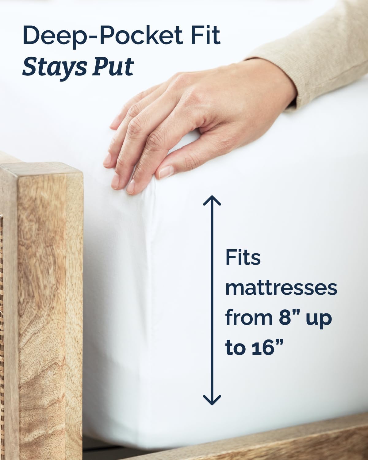Thumbnail 3 de CGK Unlimited Twin 4-Piece Sheet Set (1 Flat, 1 Fitted, 2 Pillowcases) — Soft, Breathable, Wrinkle-Free, White