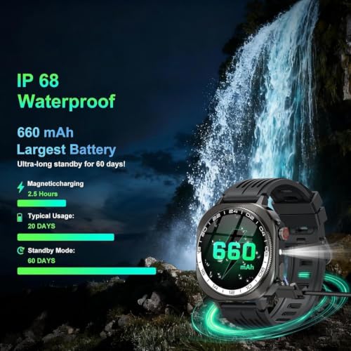 Detalle 2 de Reloj Inteligente UAUE Hombre GPS Militar con AMOLED 1.43" y baterías de larga duración