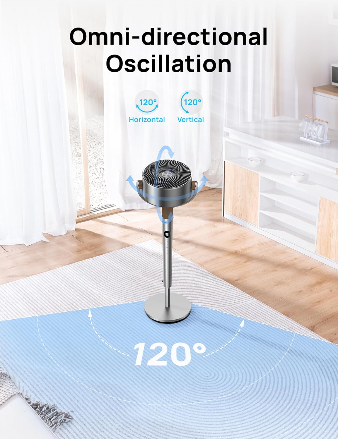 Thumbnail 3 de Dreo Standing Fan: 120°+120° Smart Oscillating Floor Fan with Wi‑Fi/Voice Control
