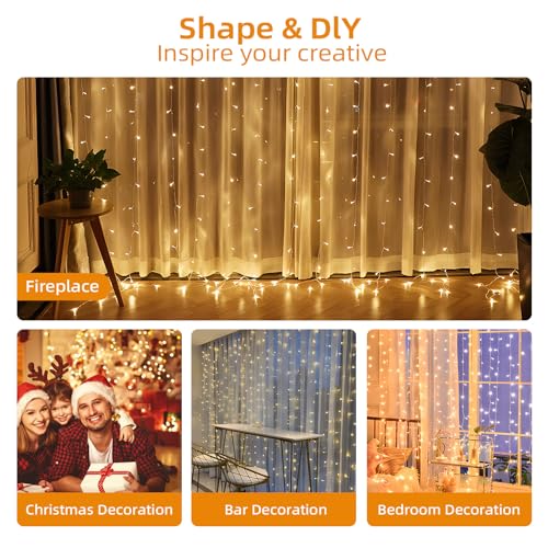Thumbnail 5 de Jsdoin Lichtervorhang 3,6 × 3 m mit 360 LEDs – IP44 Außen/Innen, 8 Modi inkl. Timer