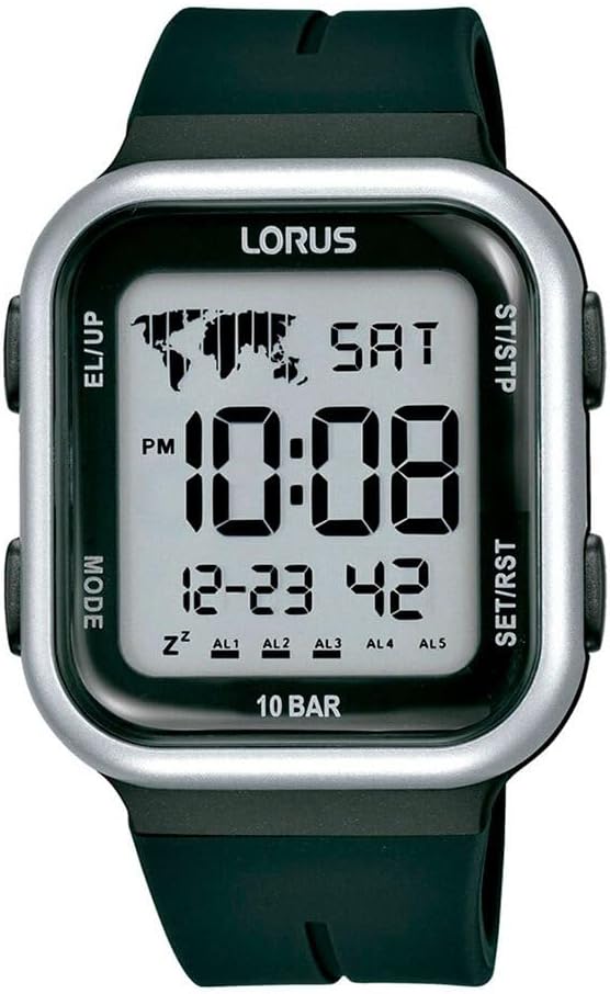 Detalle de Lorus R2351PX9 Herren Chronograph Digitaluhr mit Silikonband