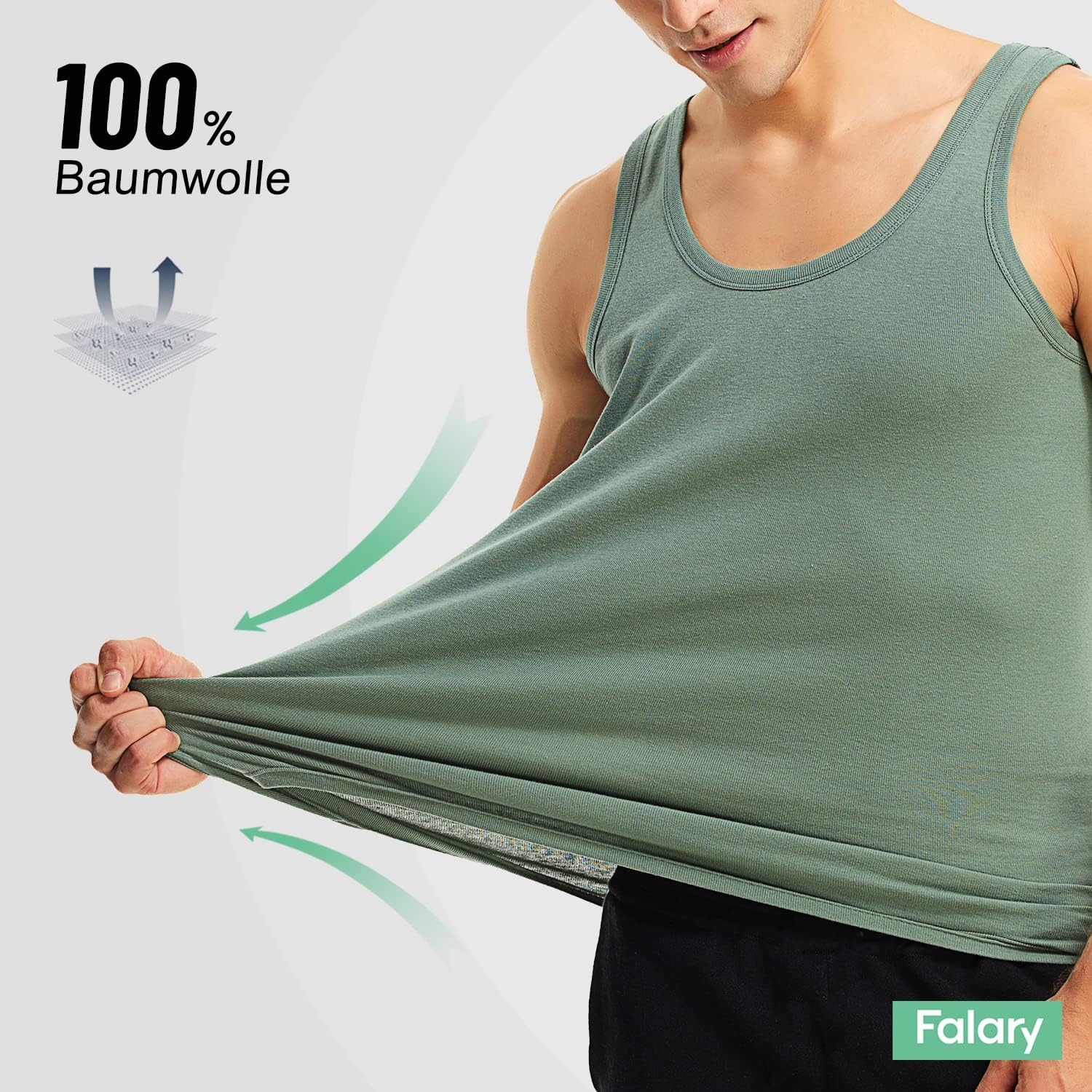 Detalle de FALARY Herren Tank Top 3er-Pack