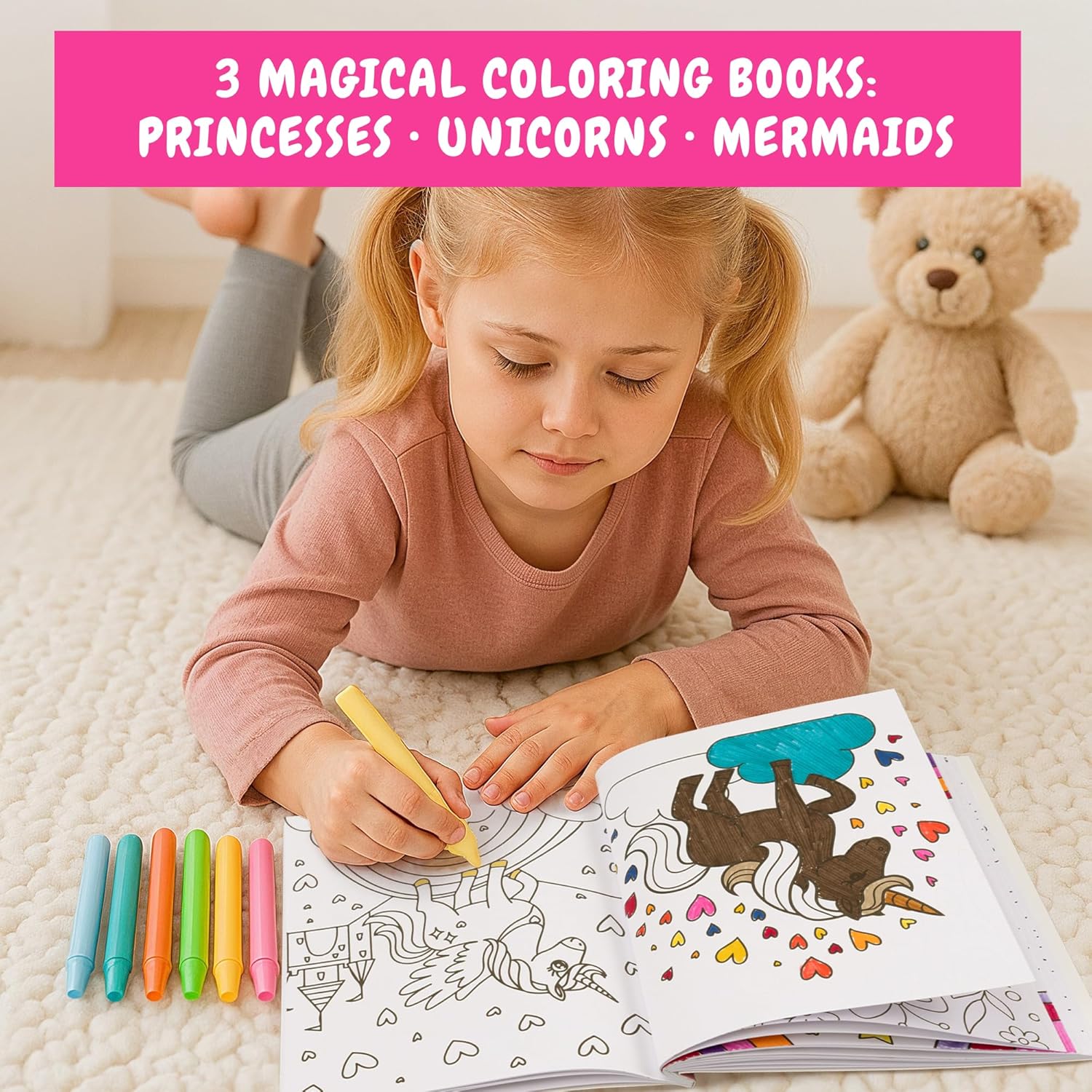 Thumbnail 3 de ZICOTO Fun Coloring Books Set of 3 for Girls 🎨