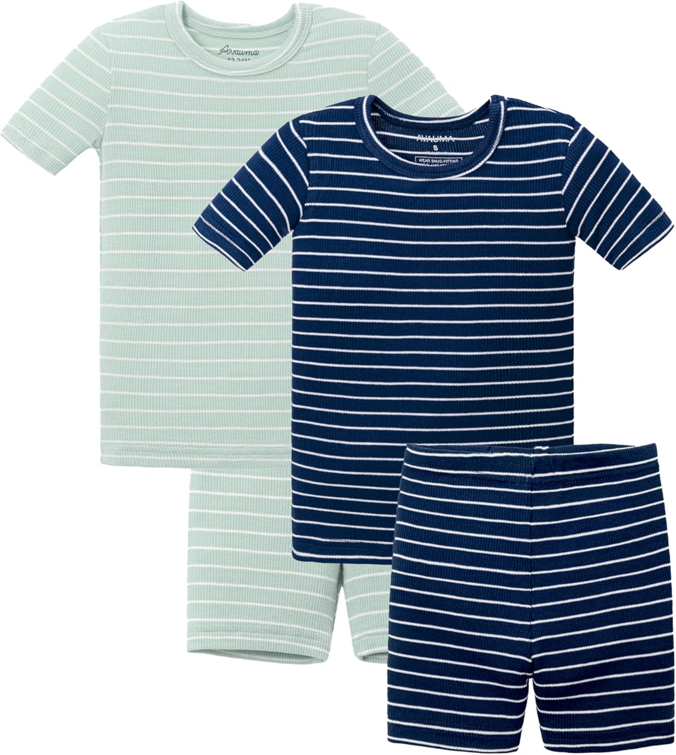 Detalle de AVAUMA Striped Pajama Set for Babies, Toddlers, and Kids