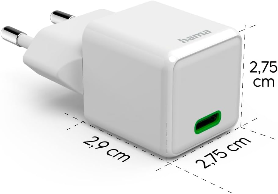 Thumbnail 2 de Hama chargeur USB-C 20W rapide (PD + QC 3.0, recharge optimisée) 1 port — compatible iPhone, Samsung et MacBook, blanc