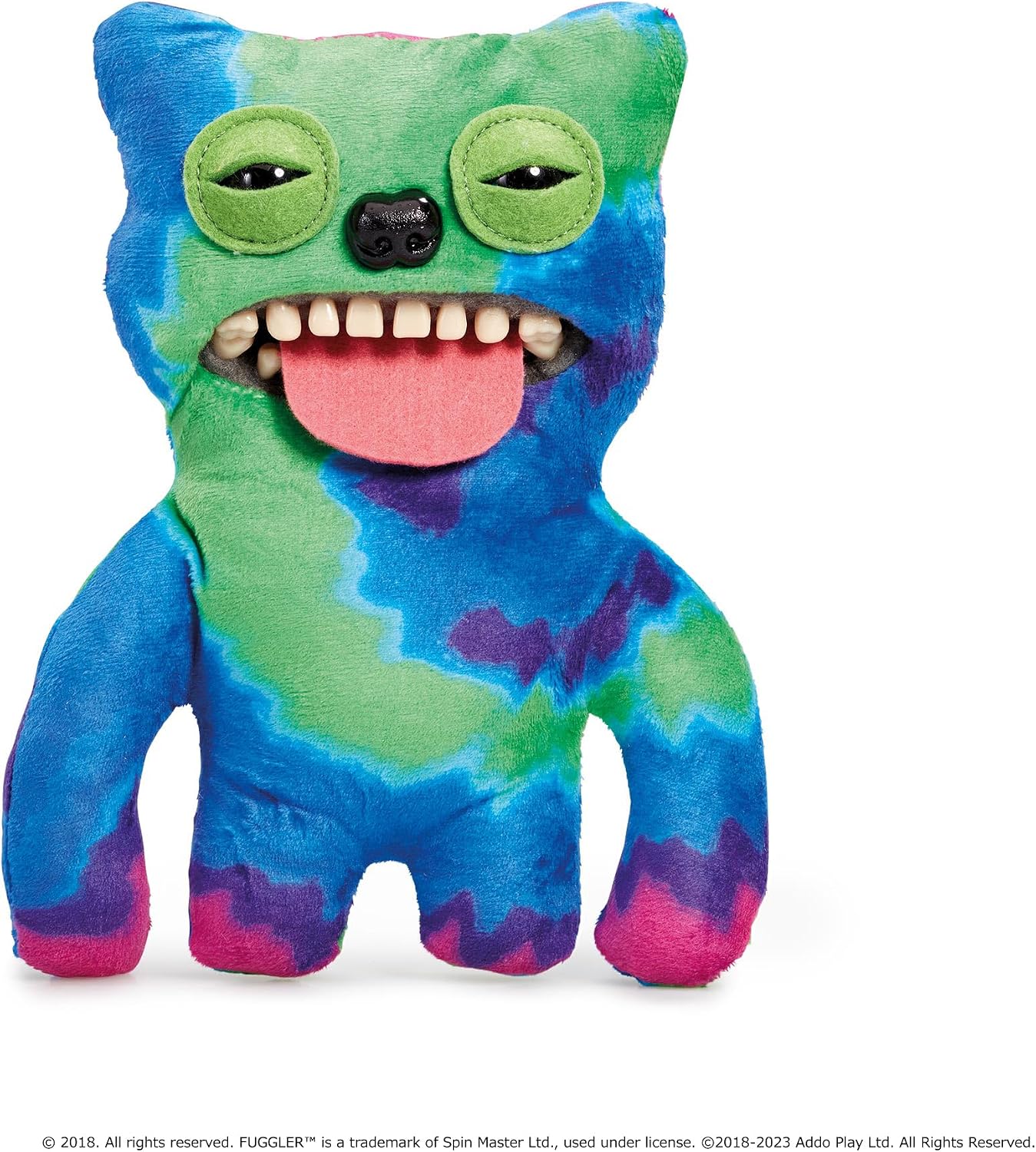 Detalle 1 de ファグラー ラボミスフィット Annoyed Alien ぬいぐるみ、三つ目とヒョウ柄が特徴