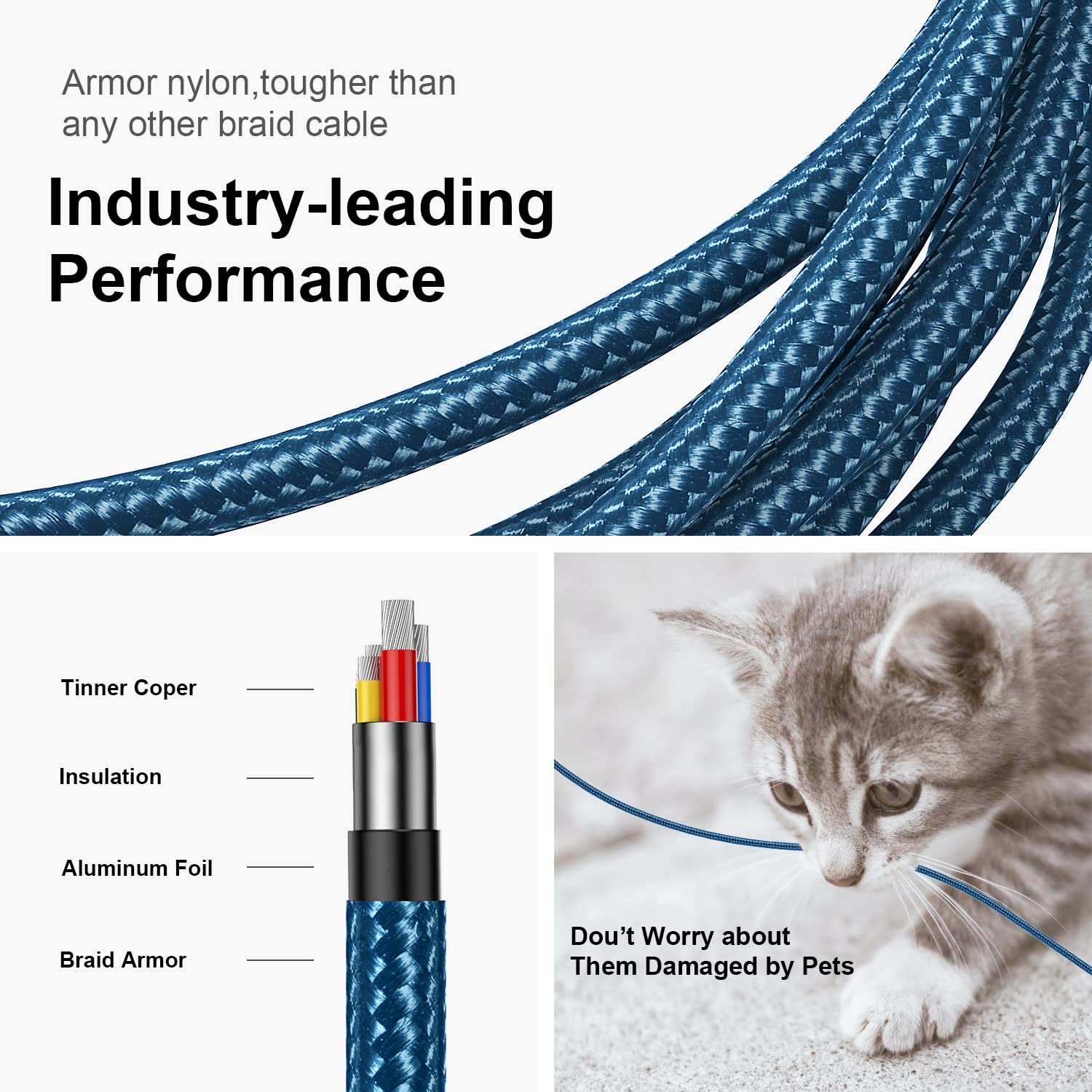 Thumbnail 5 de Micro USB Cable 2M 2PACK fast charging cable