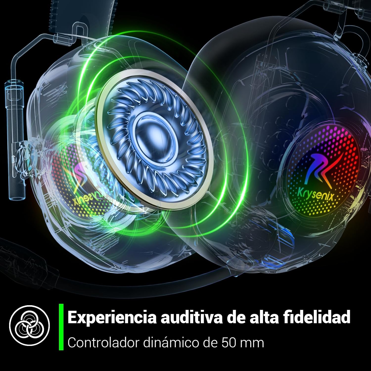 Thumbnail 2 de Krysenix 2,4 GHz Cascos Gaming 40h