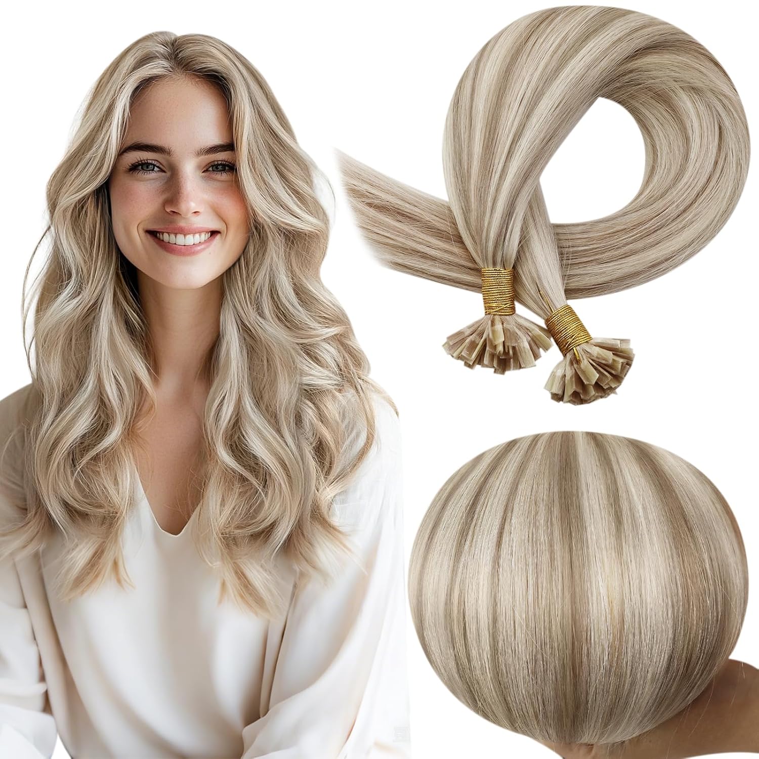 Detalle de Full Shine Keratin Tip Hair Extensions 24 Inch