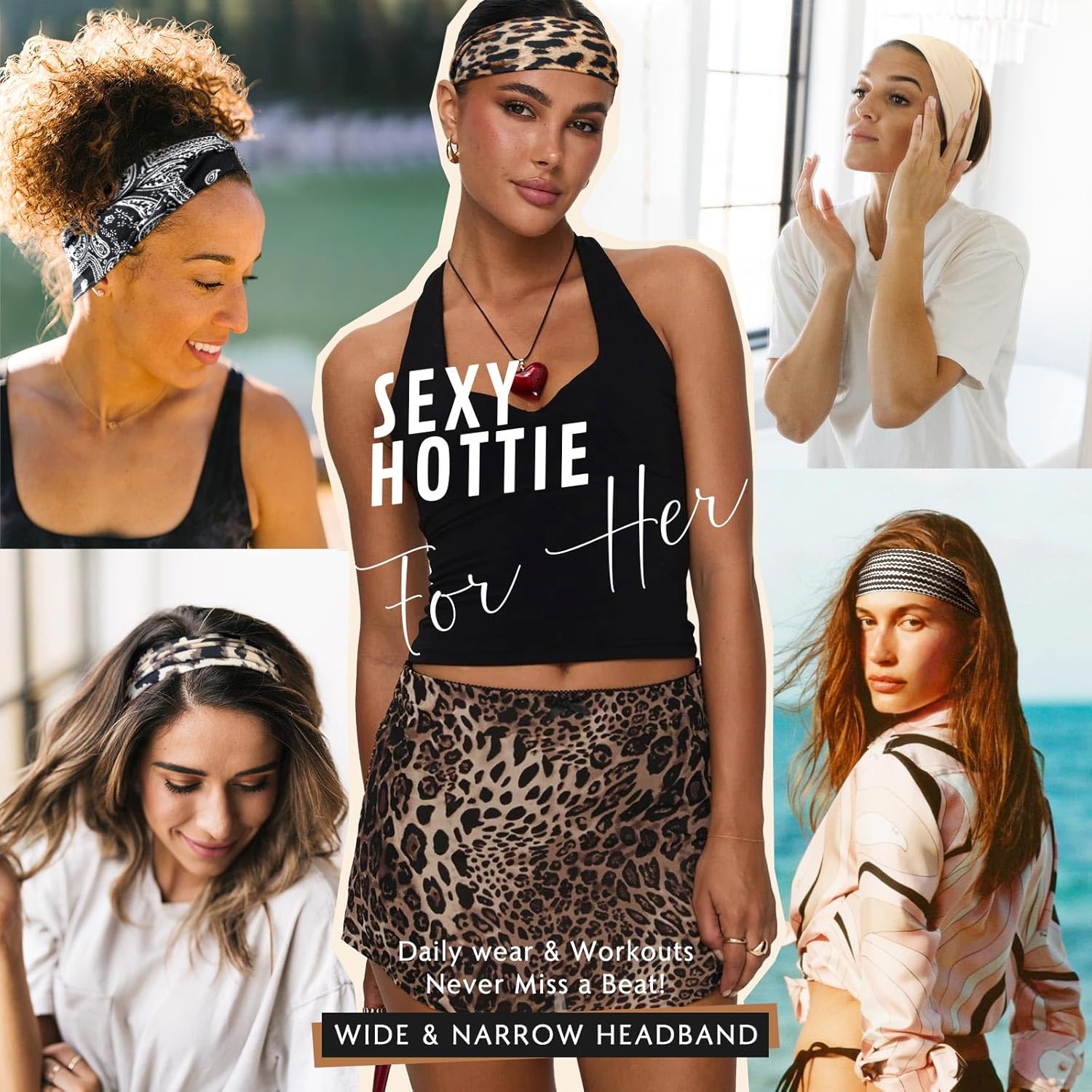 Thumbnail 5 de BELEVO 8 Stück Haarband Damen – elastische, rutschfeste Stirnbänder für Yoga, Sport und Alltag