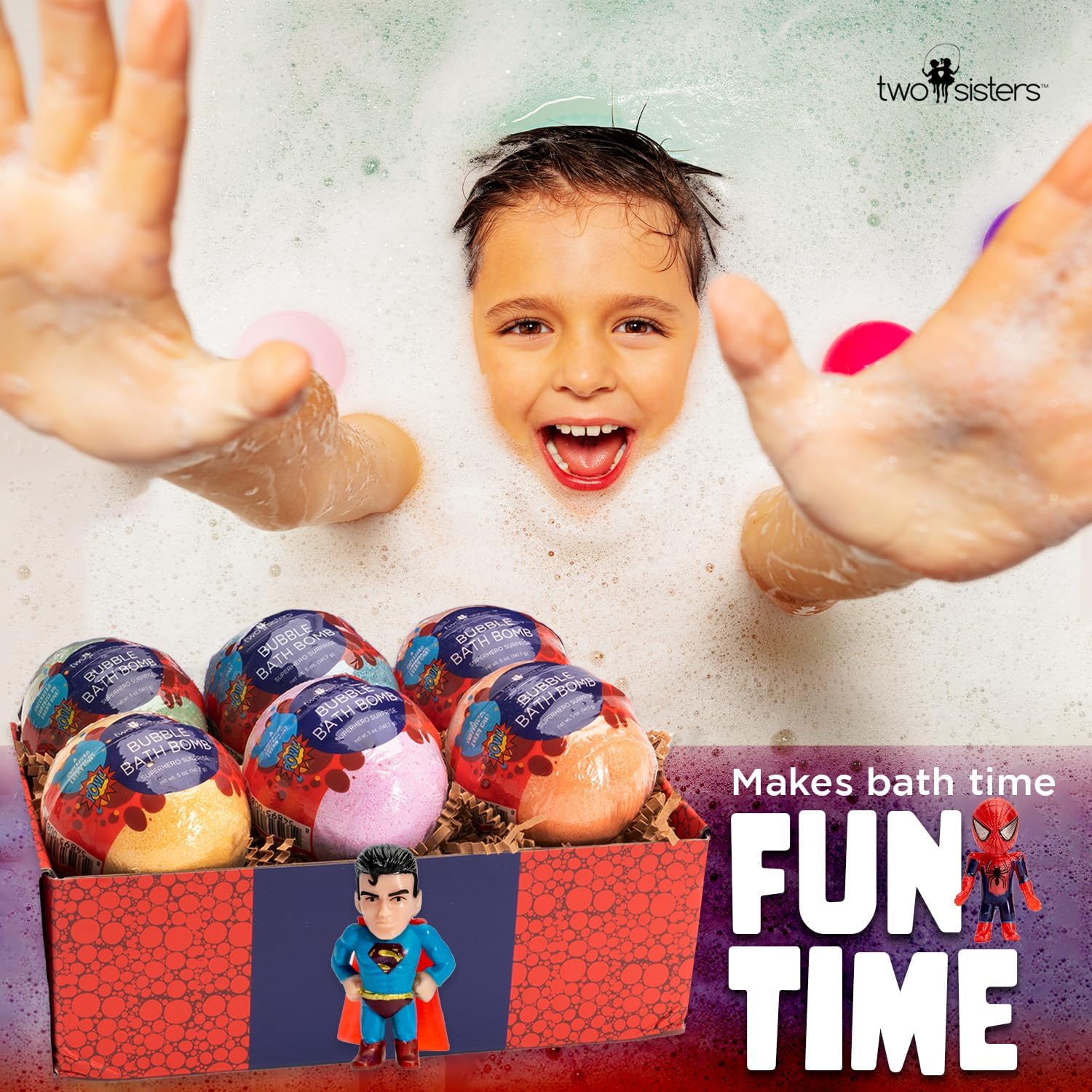 Detalle de Superhero Bath Bombs for Kids (6 Pack) with Surprise Toys Inside