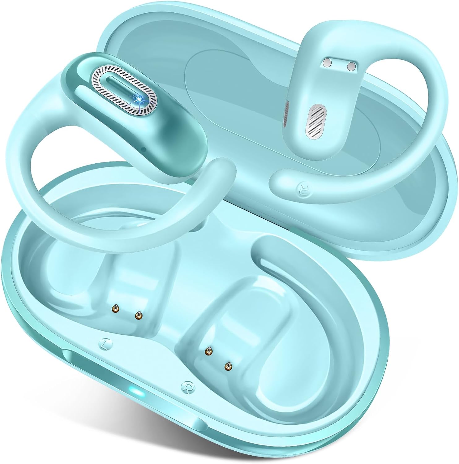 Detalle de Qecnato Open Ear Headphones: Wireless Earbuds with Open-Ear Fit for Active Lifestyles