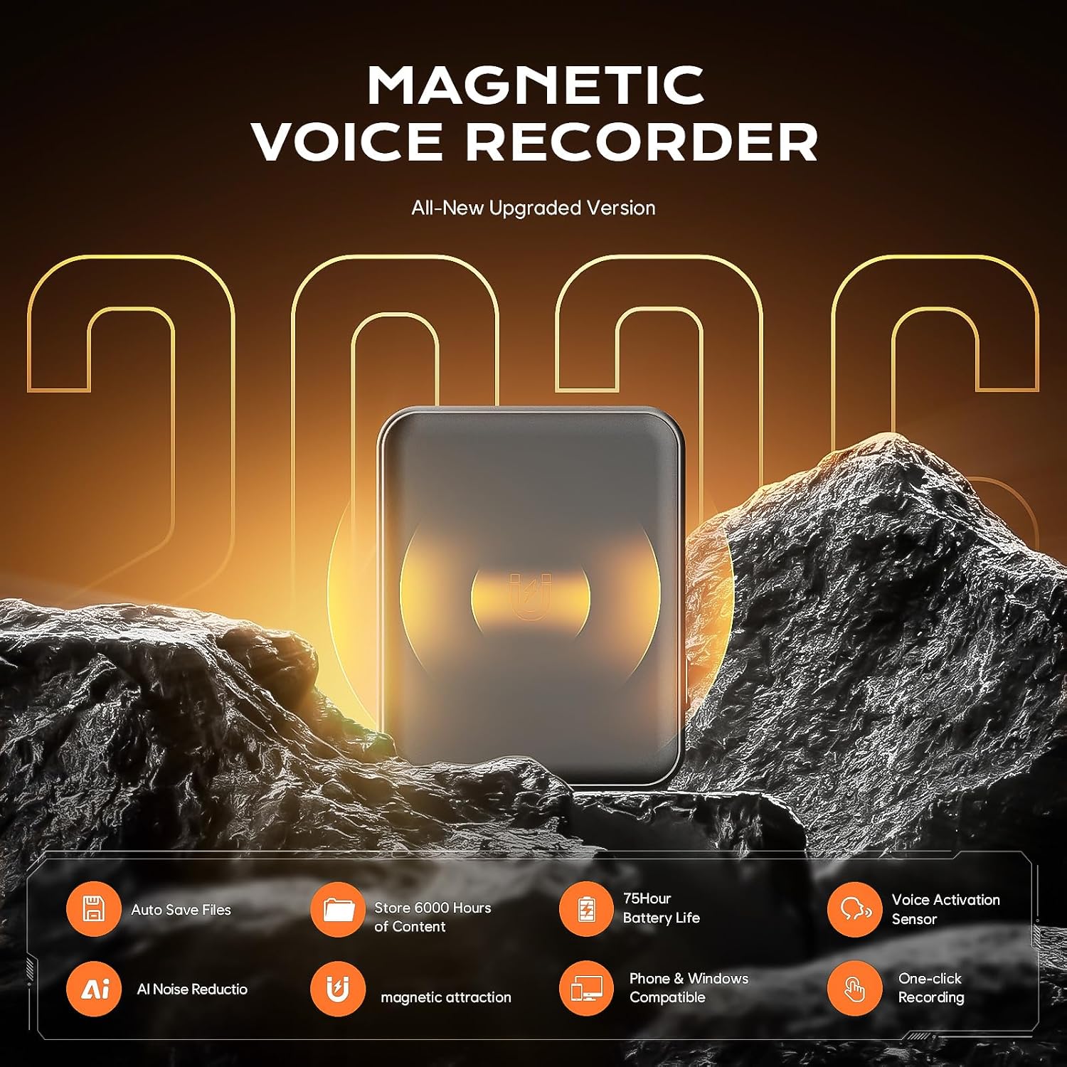 Detalle 2 de Hypamutek 64GB Magnetic Voice-Activated Recorder with AI Noise Reduction