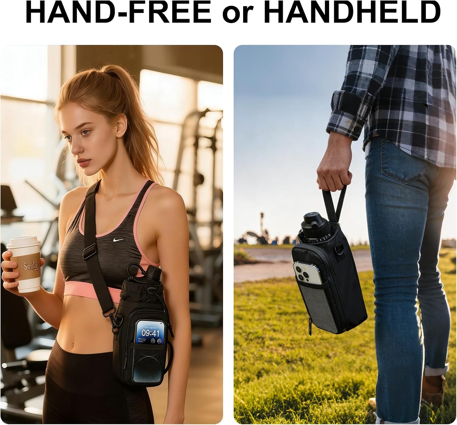 Thumbnail 4 de Magnetic Gym Bag Water Bottle Holder with Multi-Pocket Storage